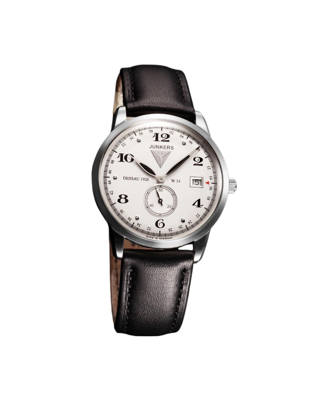 Victoria Hyde London Metallic Junkers Dessau 1926 Flatline Series Quartz Watch With Leather Strap 6334-4 for men