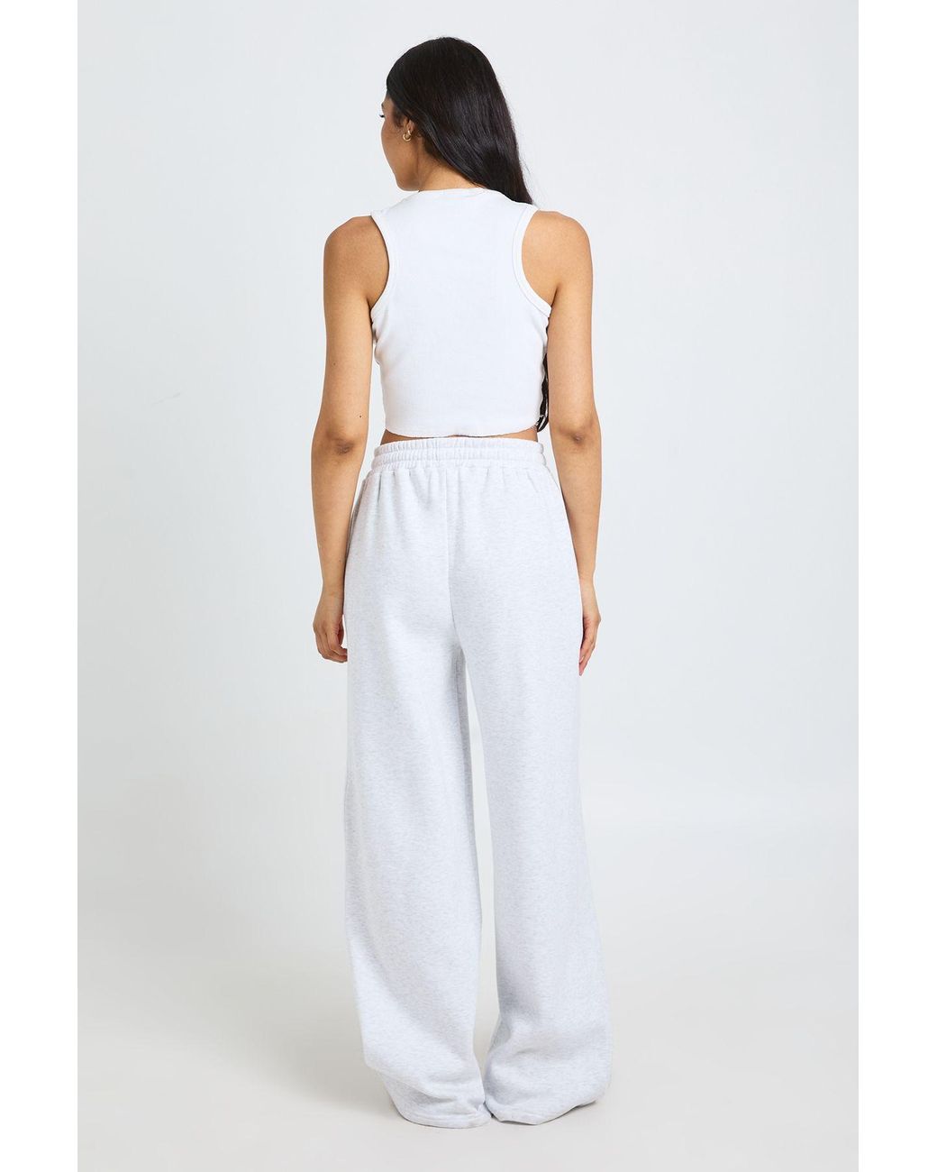 Boohoo White Tall Pintuck Detail Straight Leg Jogger