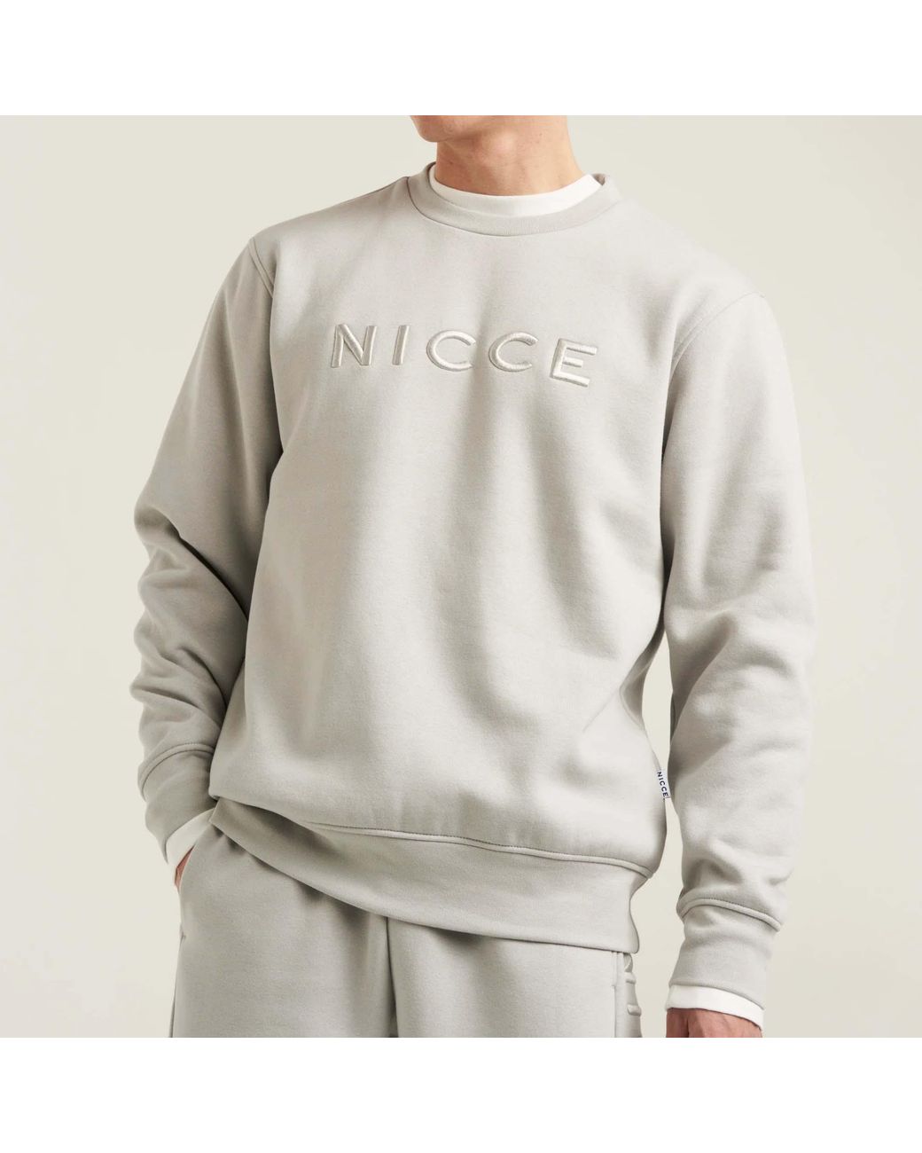 Nicce London Gray Mercury Chalk Sweater for men