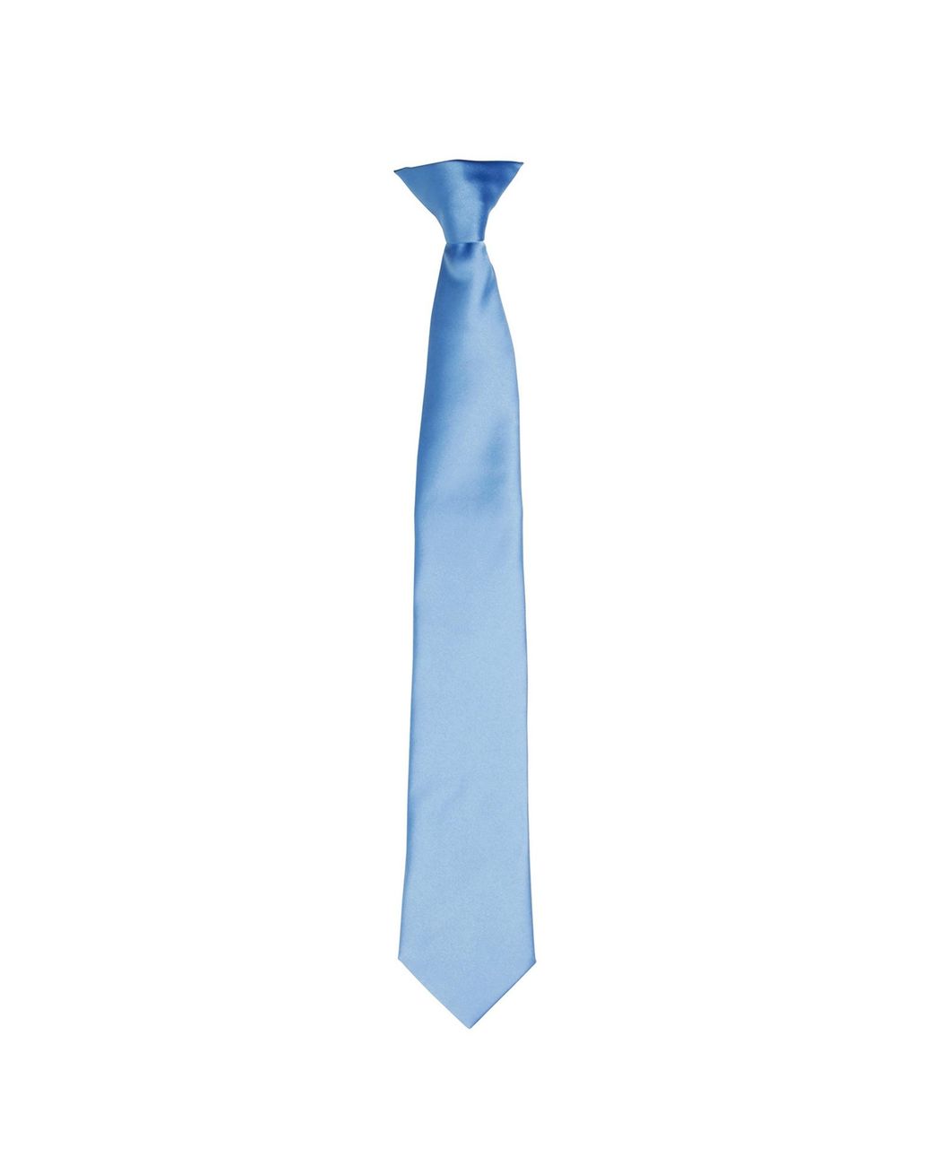 PREMIER Blue Colours Satin Clip Tie (Mid) for men