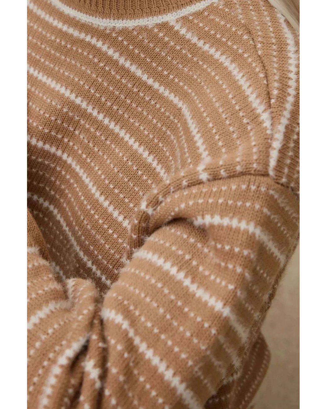 Hiccup Natural Striped Crew Neck Sweater
