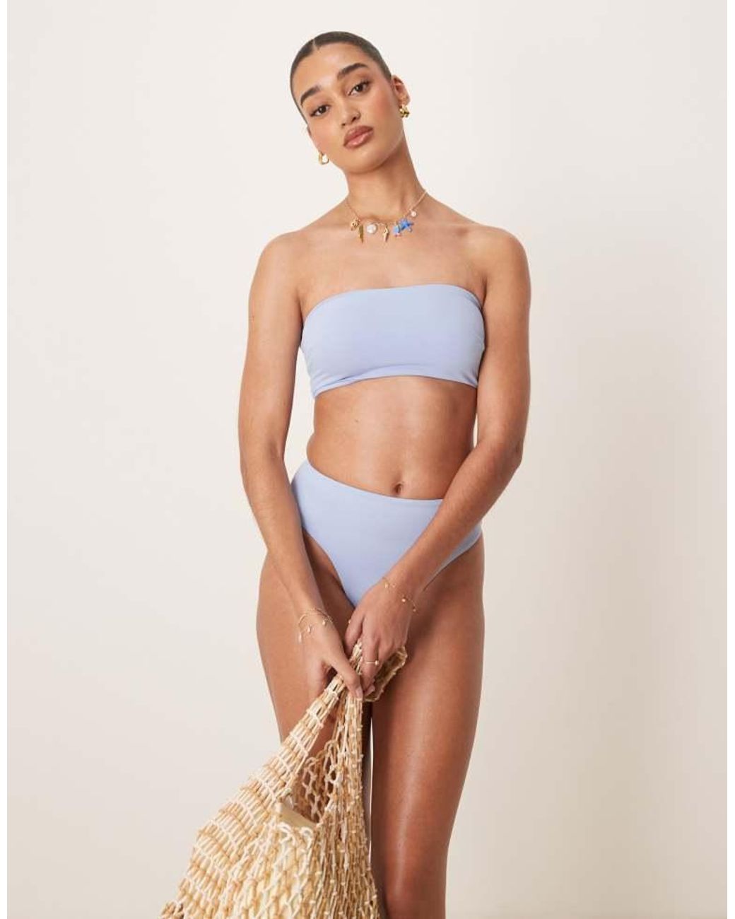 ASOS Blue Maya Mix And Match Sleek Bandeau Bikini Top