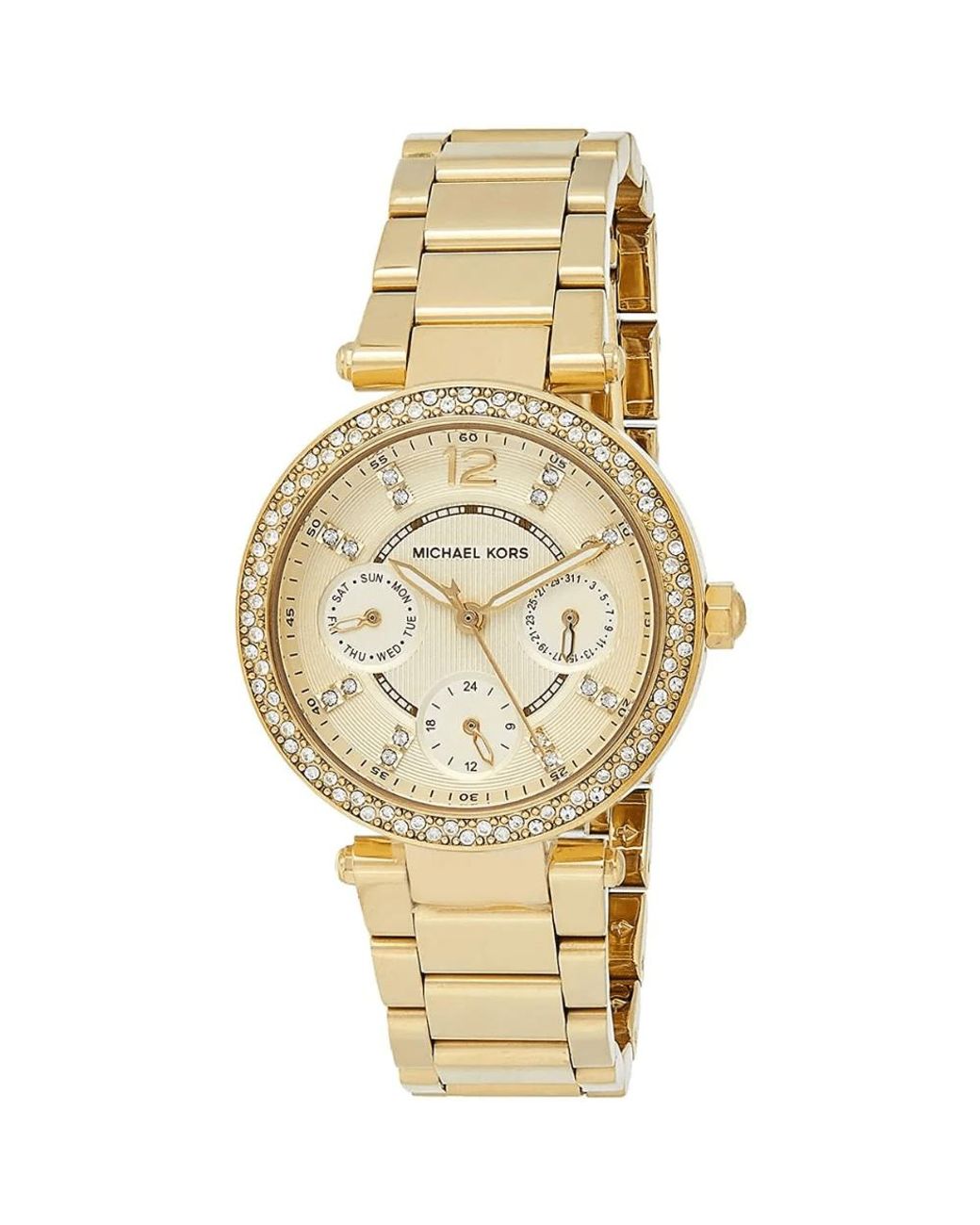 Michael Kors Metallic Mk6056 Parker Chronograph 33Mm Stainless Steel Ladies Watch