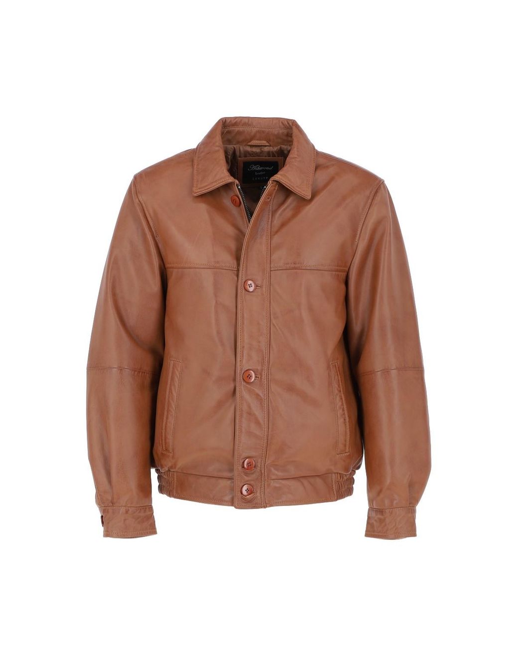 Ashwood Leather Brown 'Ferdinando' Bomber Jacket for men