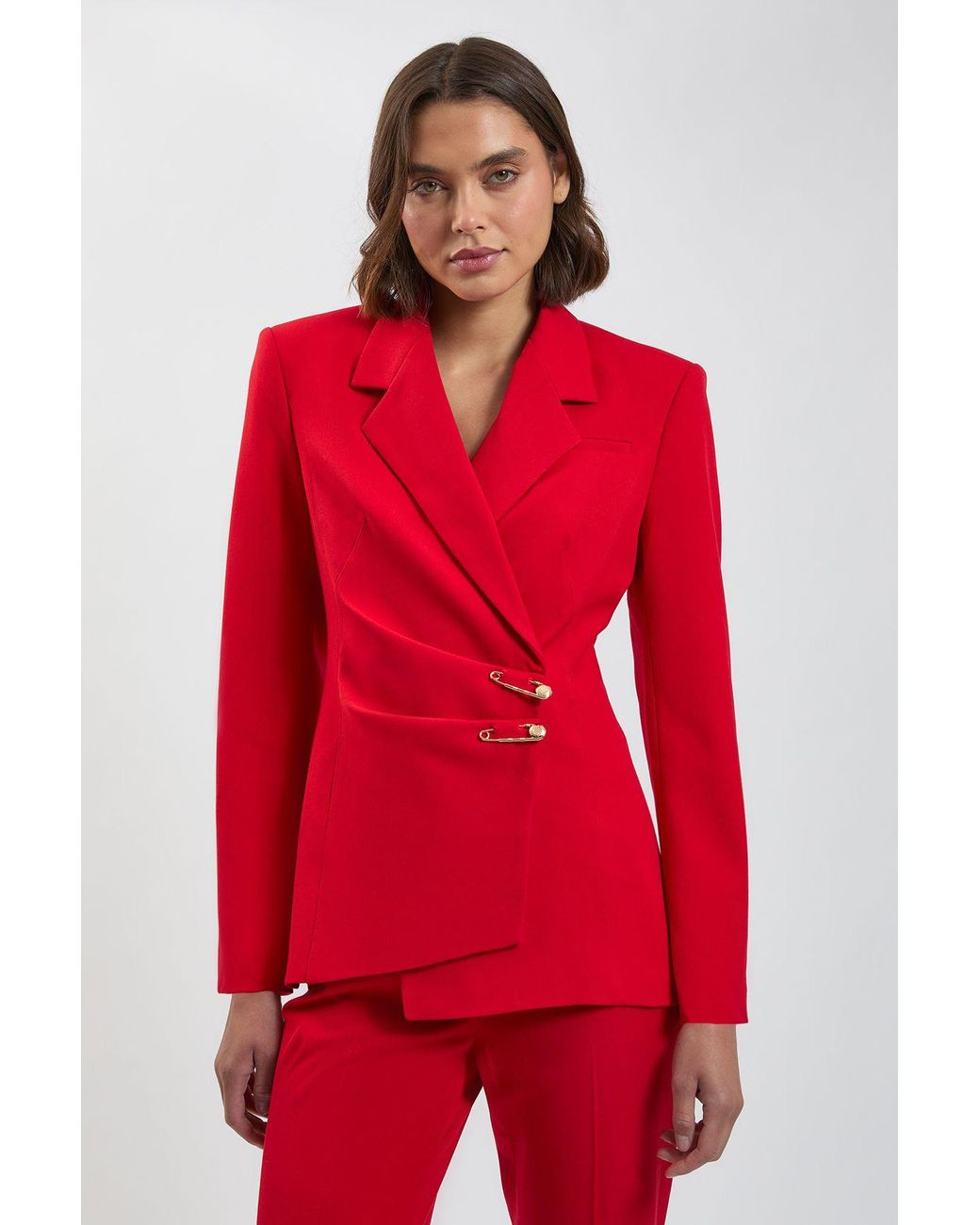 Karen Millen Trim Detail Tailored Single Breasted Blazer