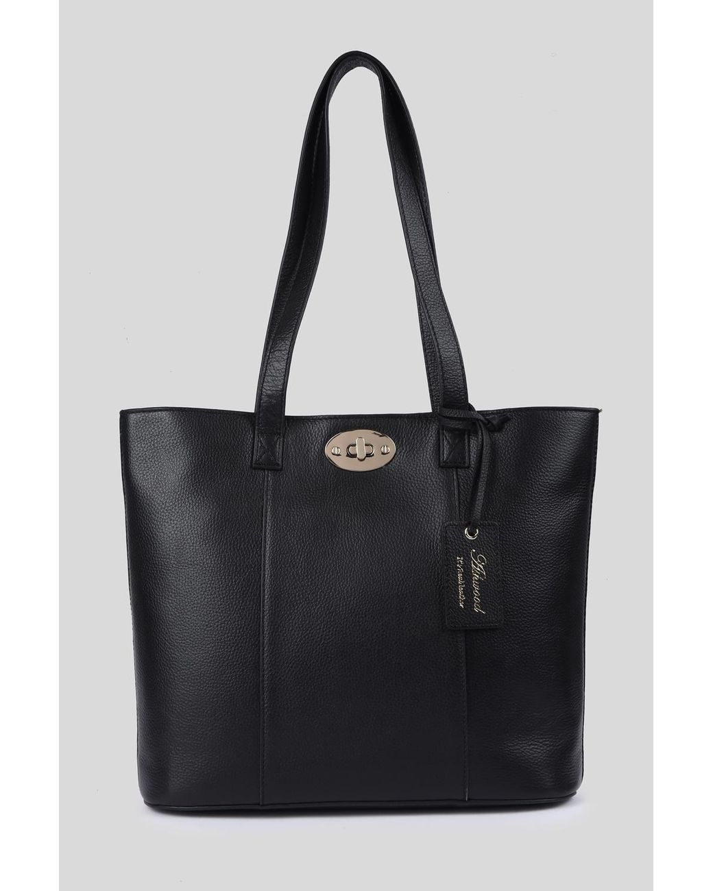 Ashwood Leather Black 'Elegante Firenze' Real Tote Bag