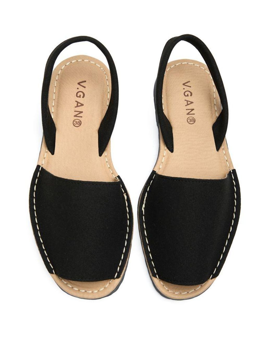 V.Gan Black Vegan Rambu Menorcan Sandals