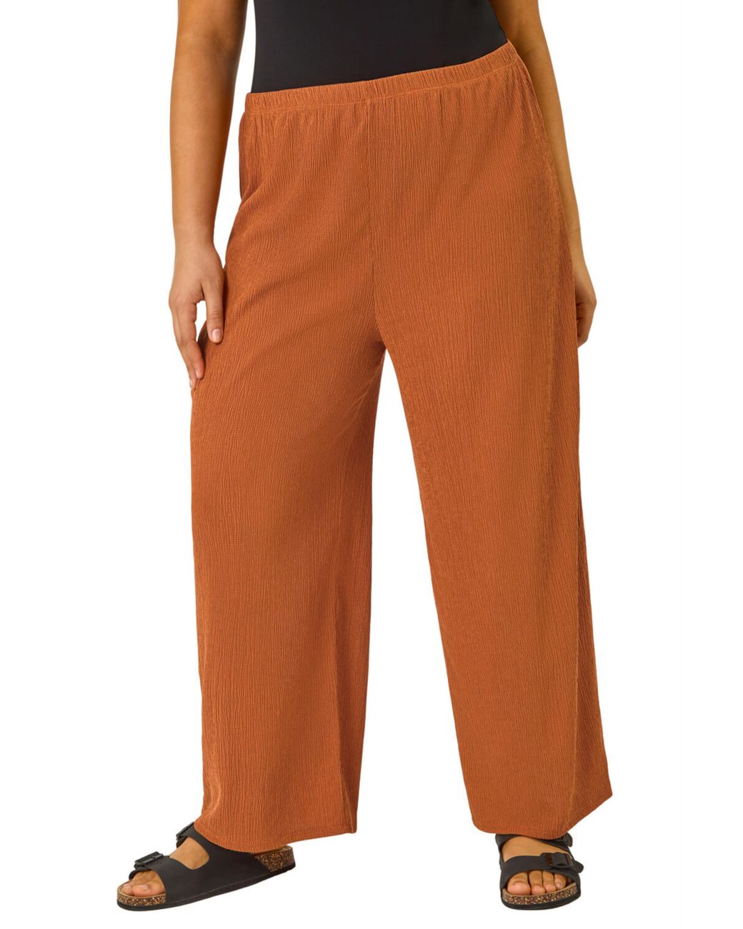Roman Orange Curve Textured Stretch Trouser