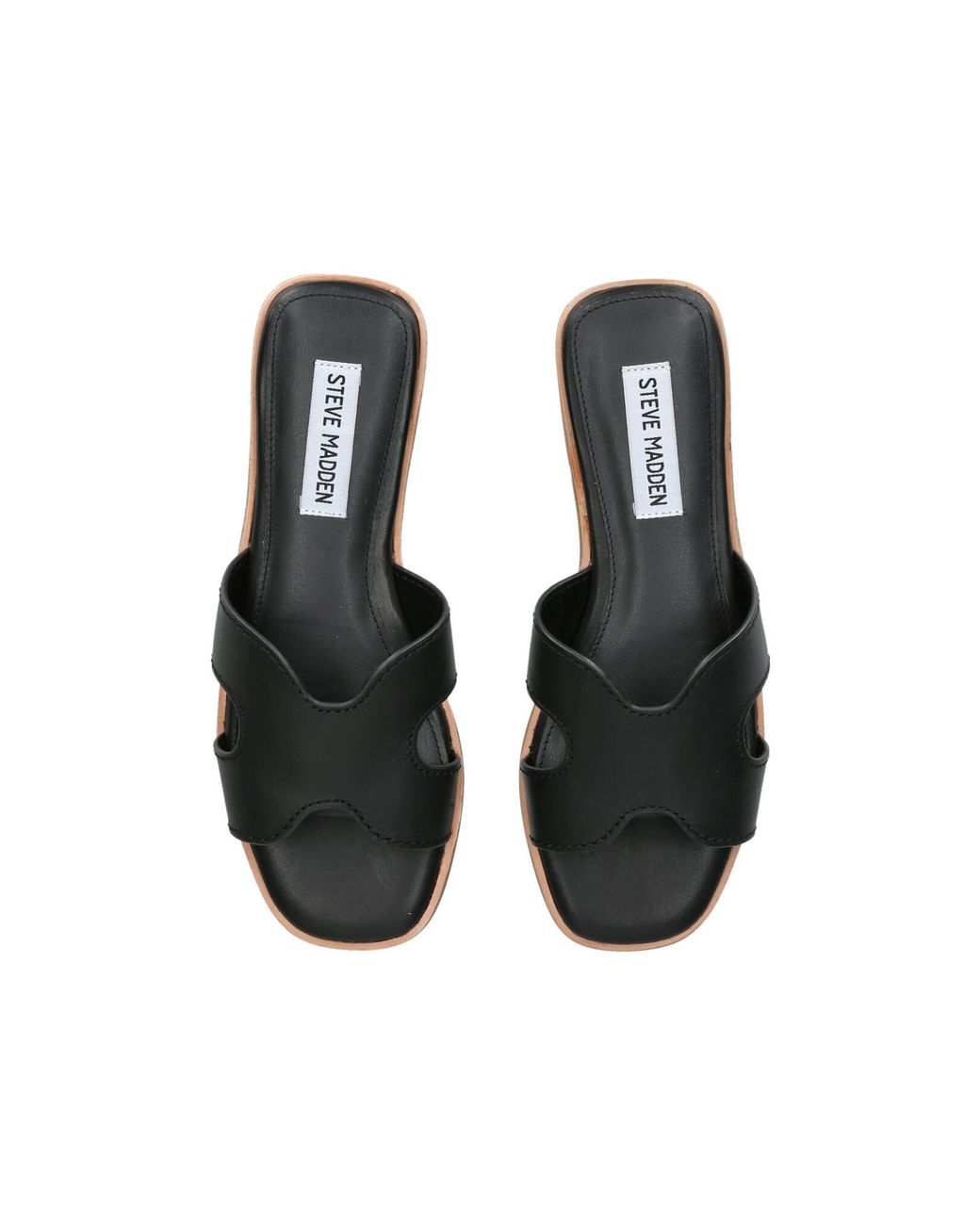 Steve Madden Black Leather Bondst Sandals