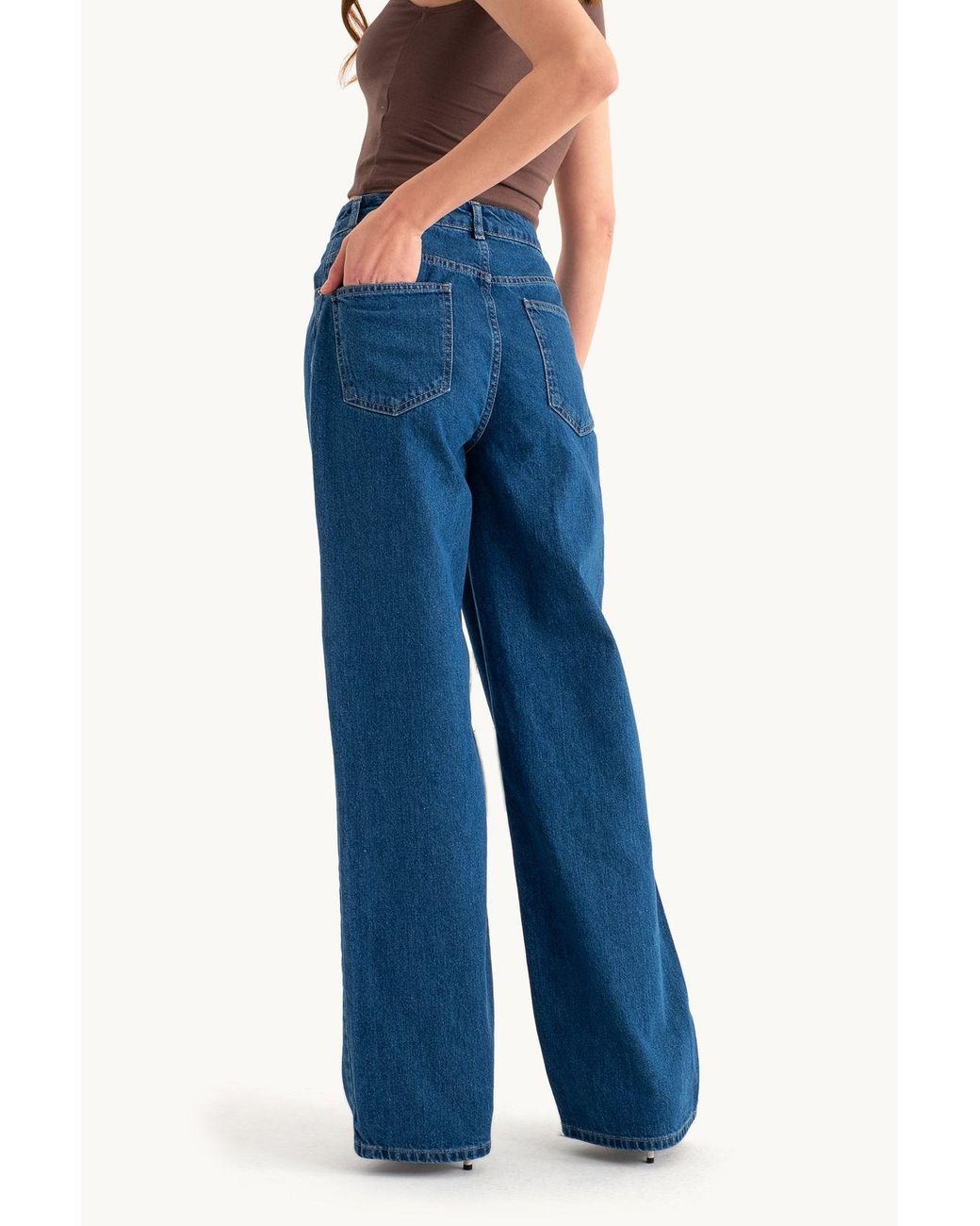 Hiccup Blue High Waist Wide Leg Jeans
