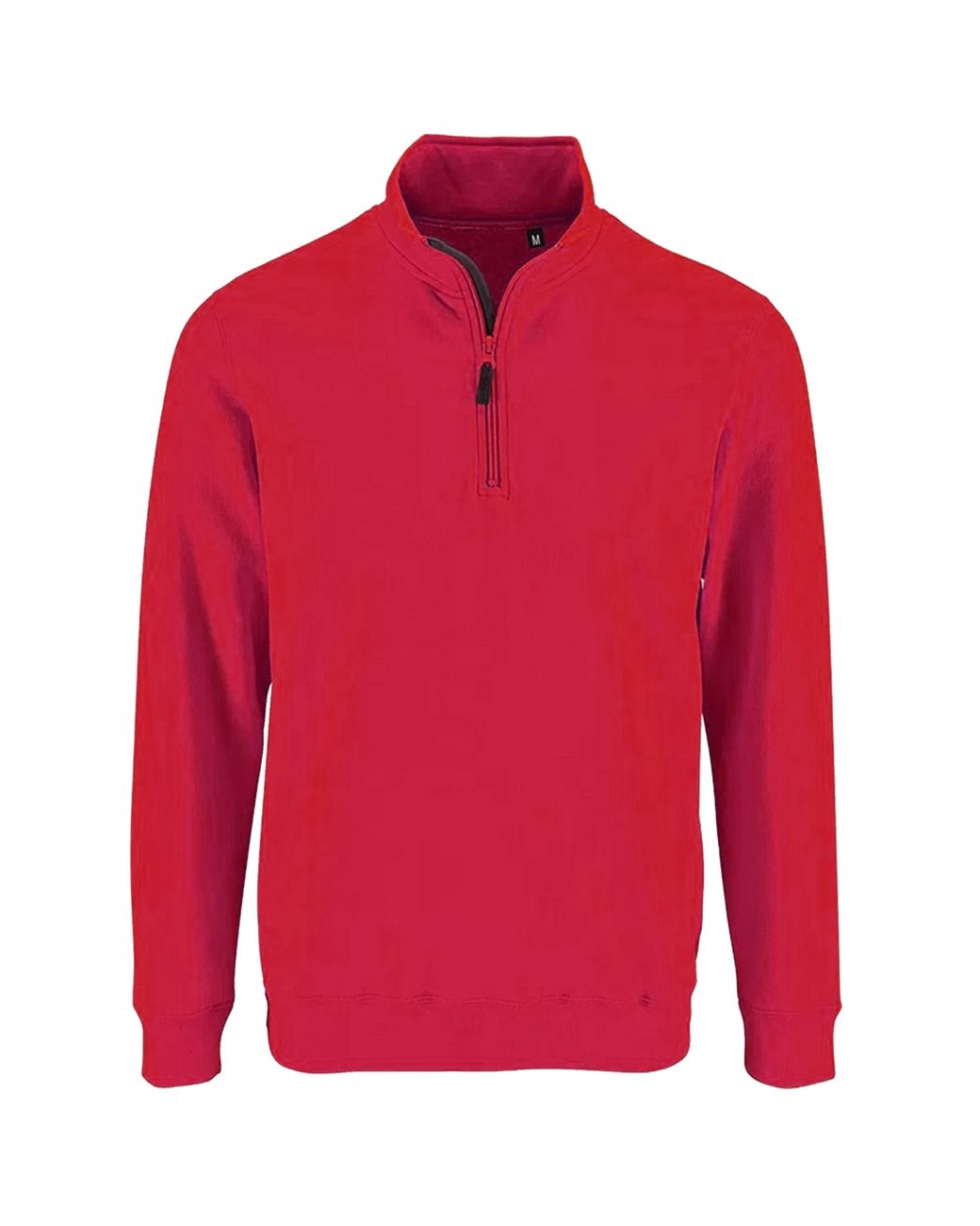 Sol's Red Stan Contrast Zip Neck Sweatshirt for men