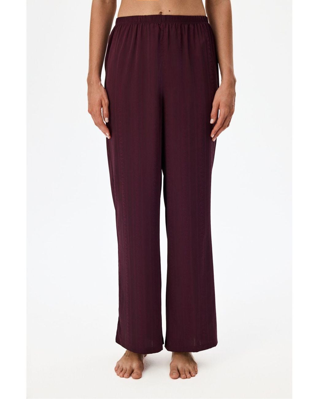 Penti Red Aurora Satin Floral Pajama Bottoms