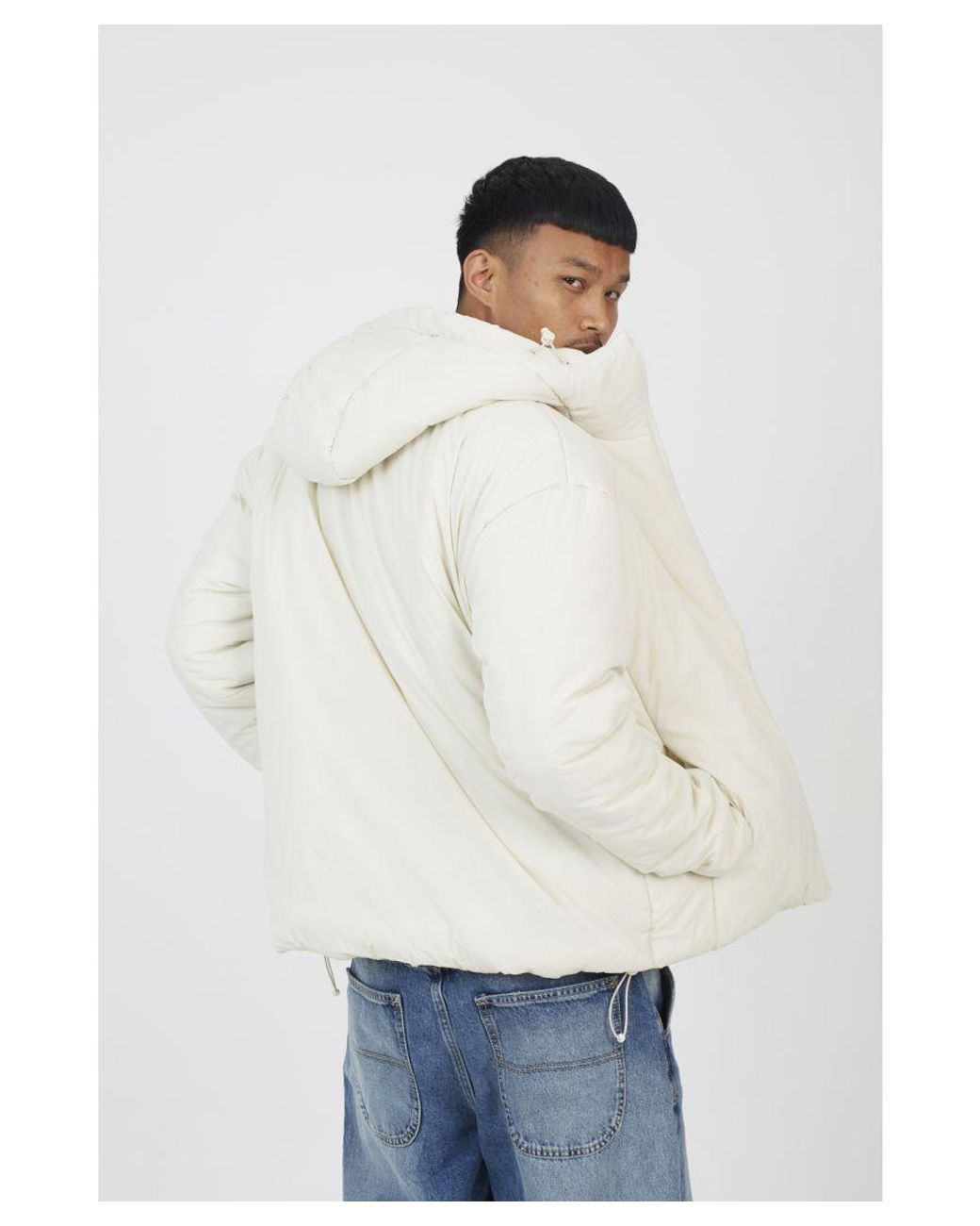 Brave Soul White Padded Hooded Jacket for men
