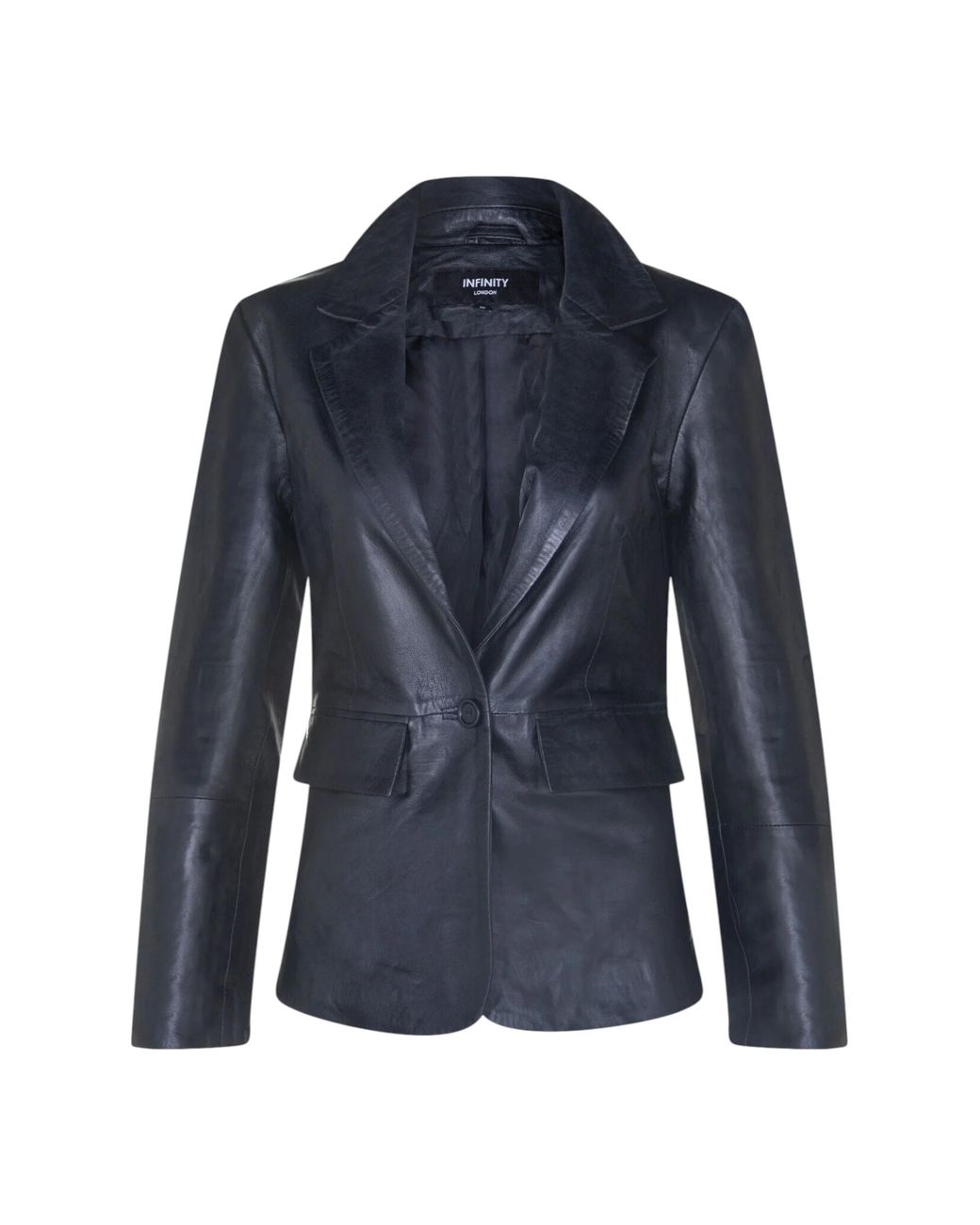 Infinity Leather Black Italian Blazer Jacket-Eclipse Lamb Leather