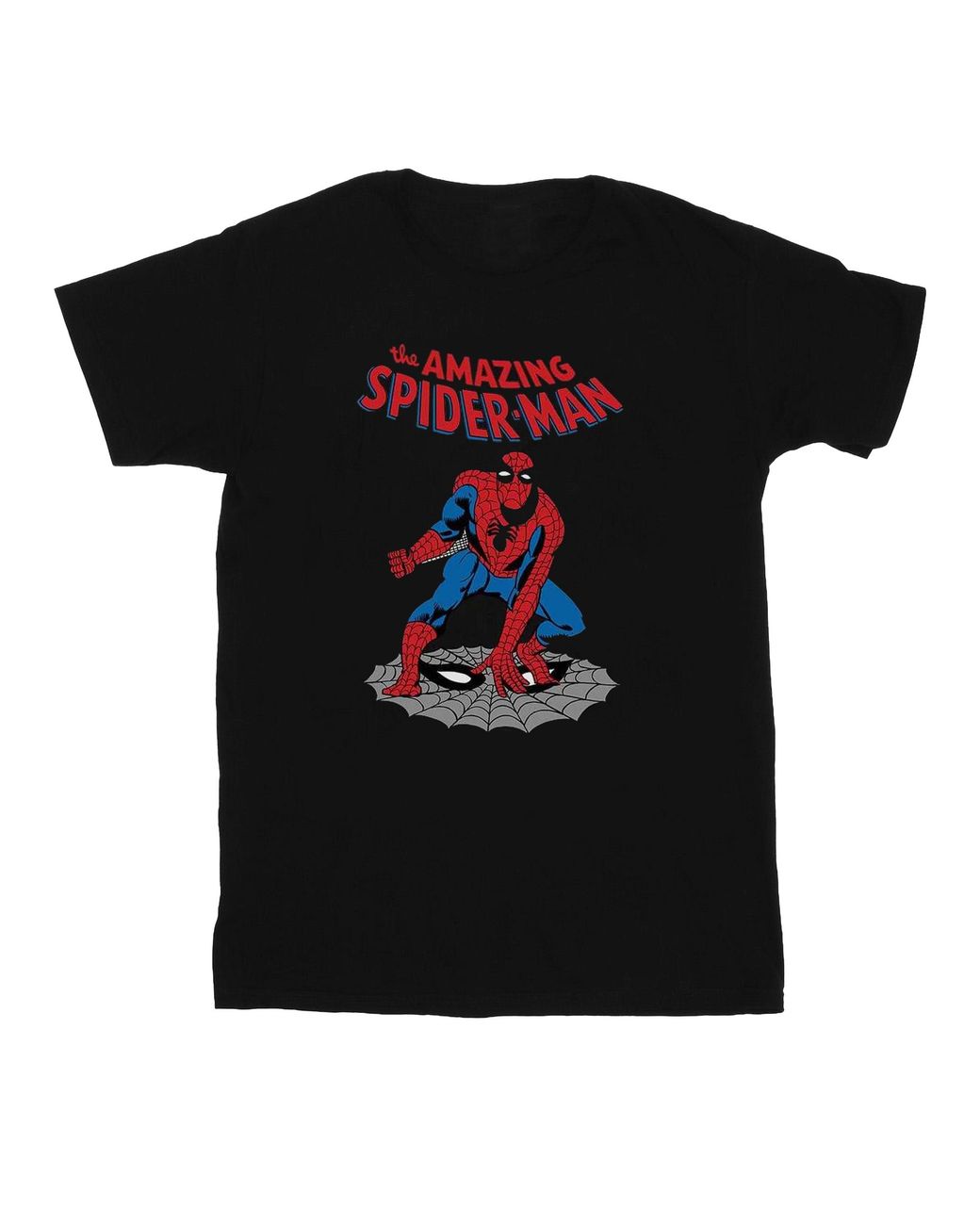 Marvel Black Ladies The Amazing Spider- Cotton Boyfriend T-Shirt