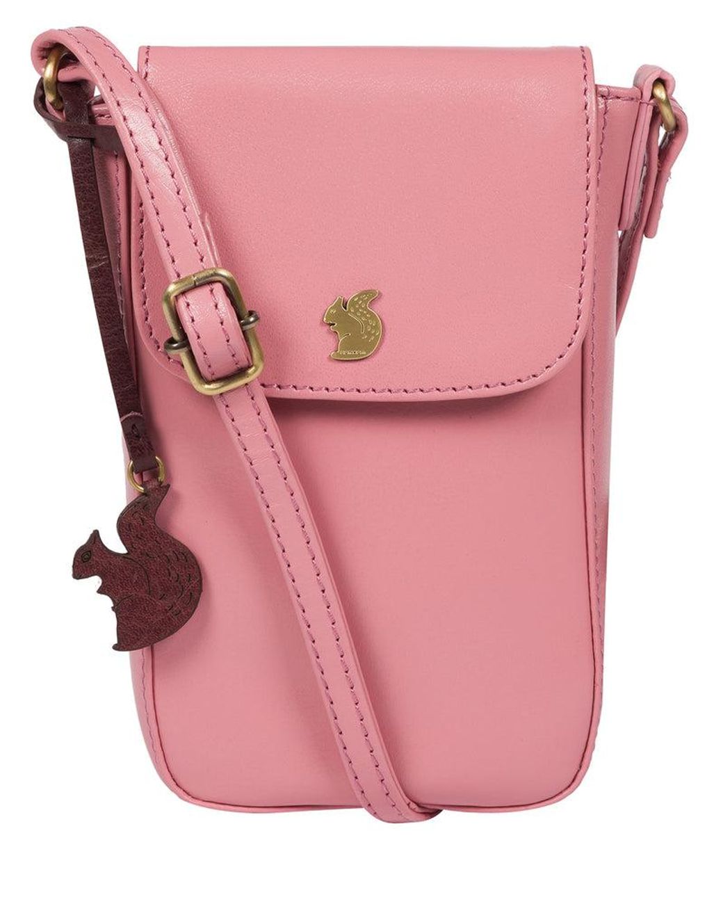 Conkca Pink 'Buzz' Blush Leather Cross Body Phone Bag