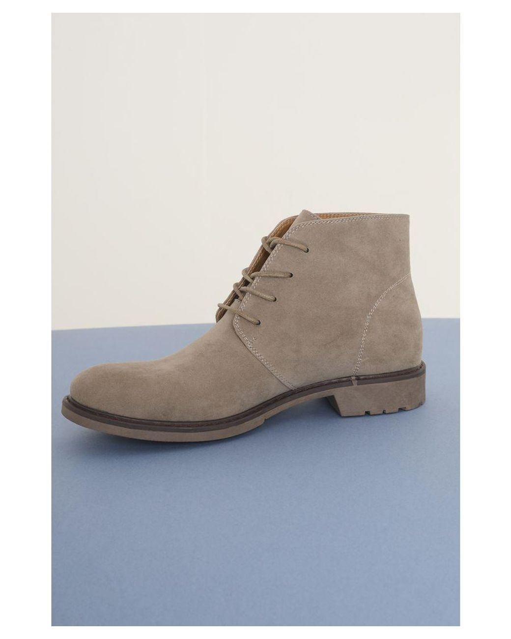 Brave Soul Gray 'Oak' Faux Suede Lace Up Desert Boot for men