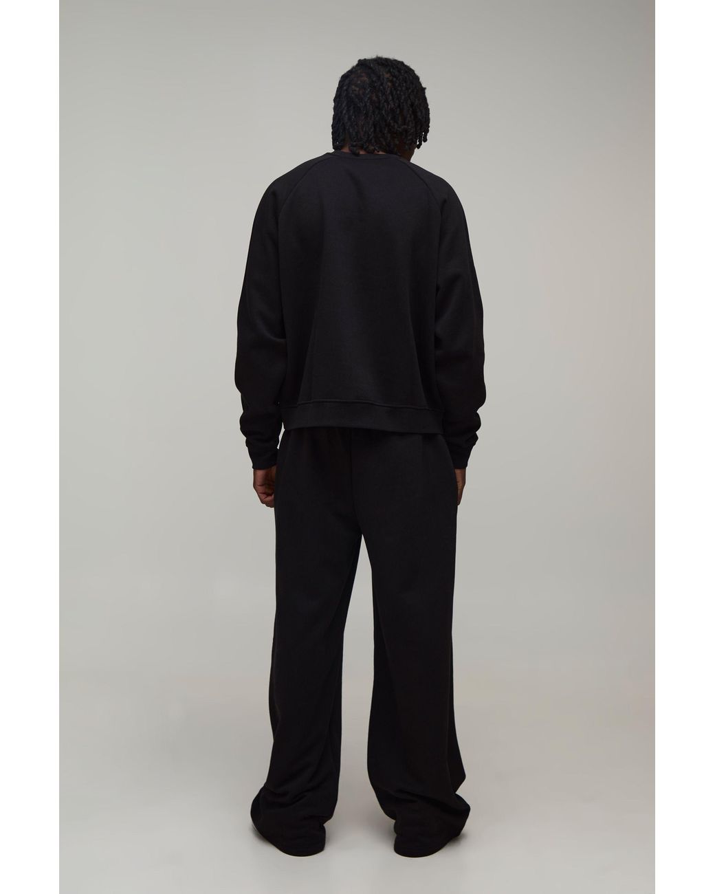 BoohooMAN Black Tall Essential Wide Leg Jogger for men
