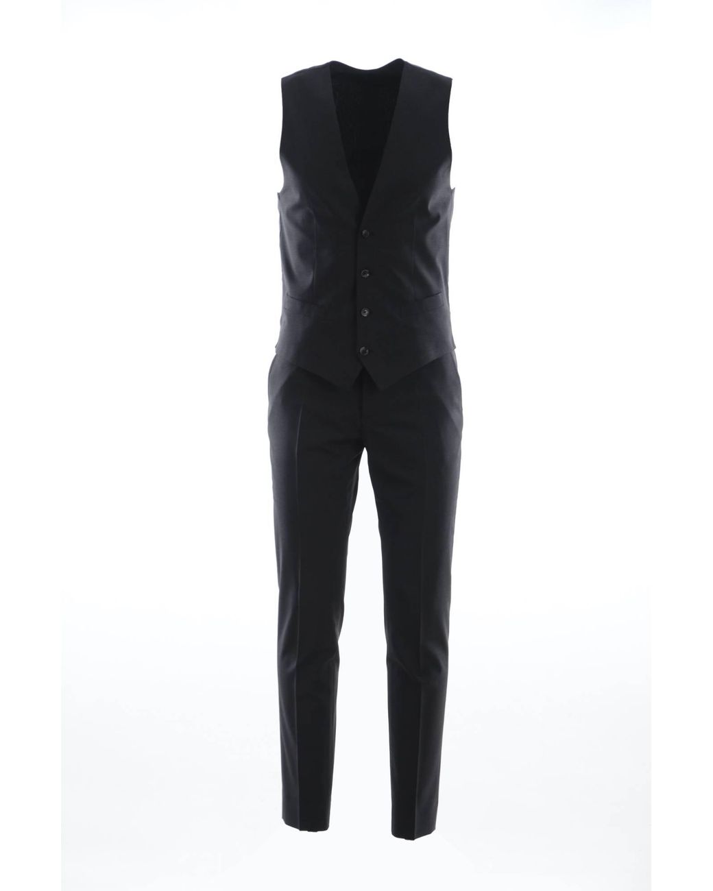 Dolce & Gabbana Black Trousers And Waistcoat Set for men