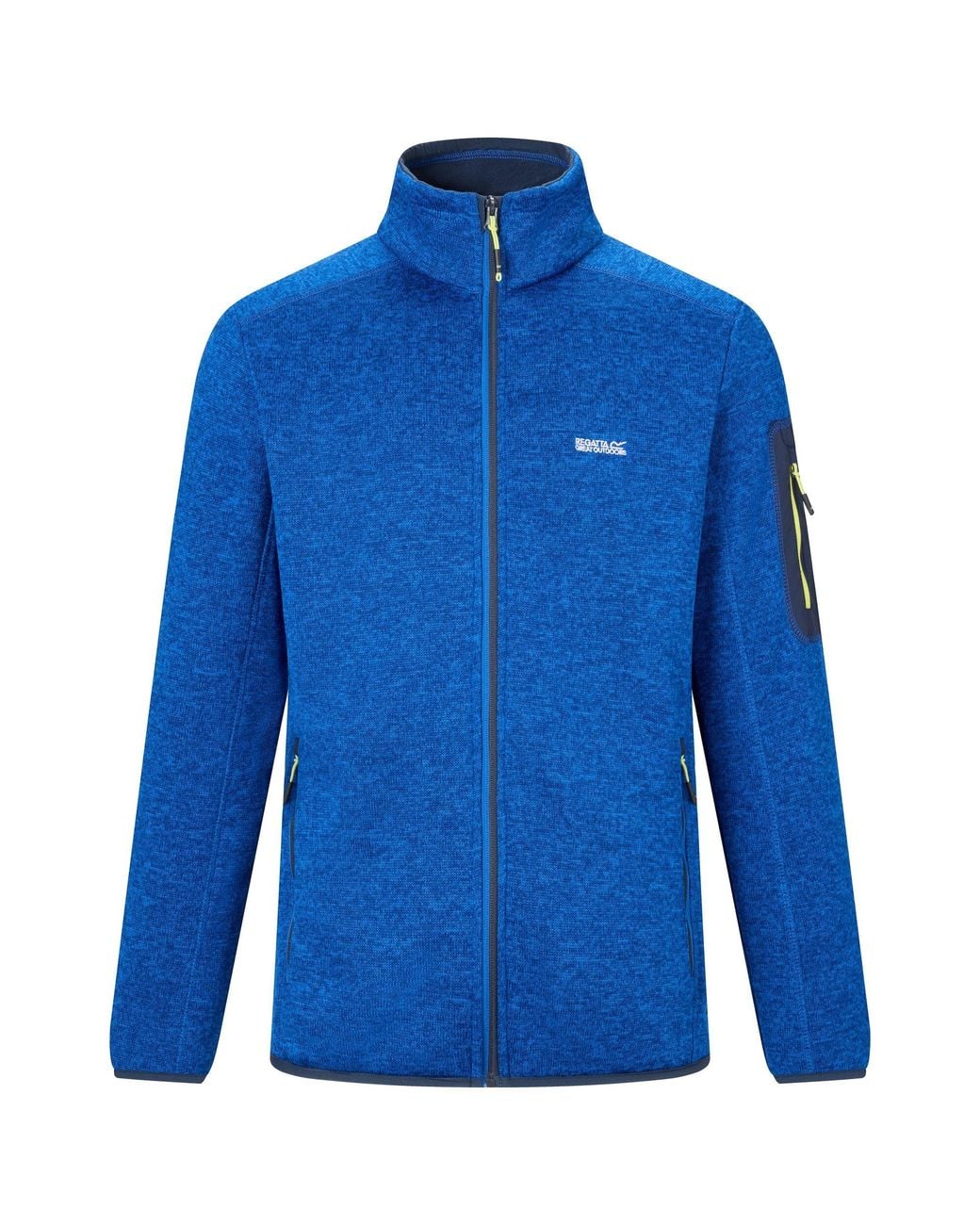 Regatta Blue Newhill Marl Full Zip Fleece Jacket (Olympian/Wild Lime) for men