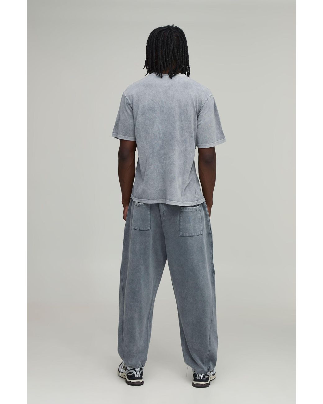 BoohooMAN Gray Tall Essential Washed Regular Fit Front Pocket T-Shirt for men