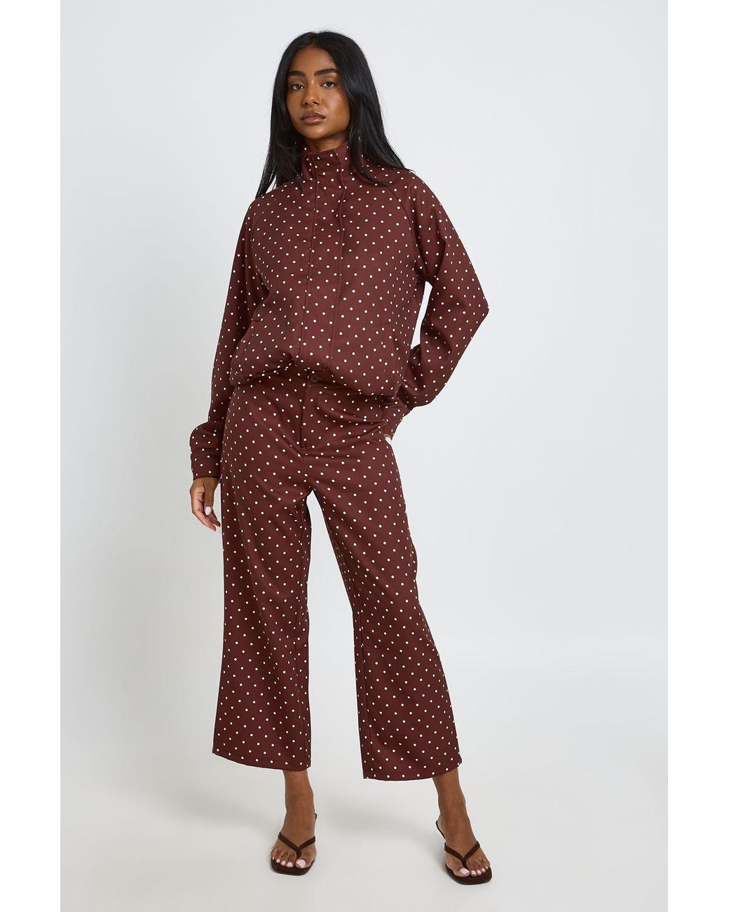 Boohoo Red Polka Dot Trouser