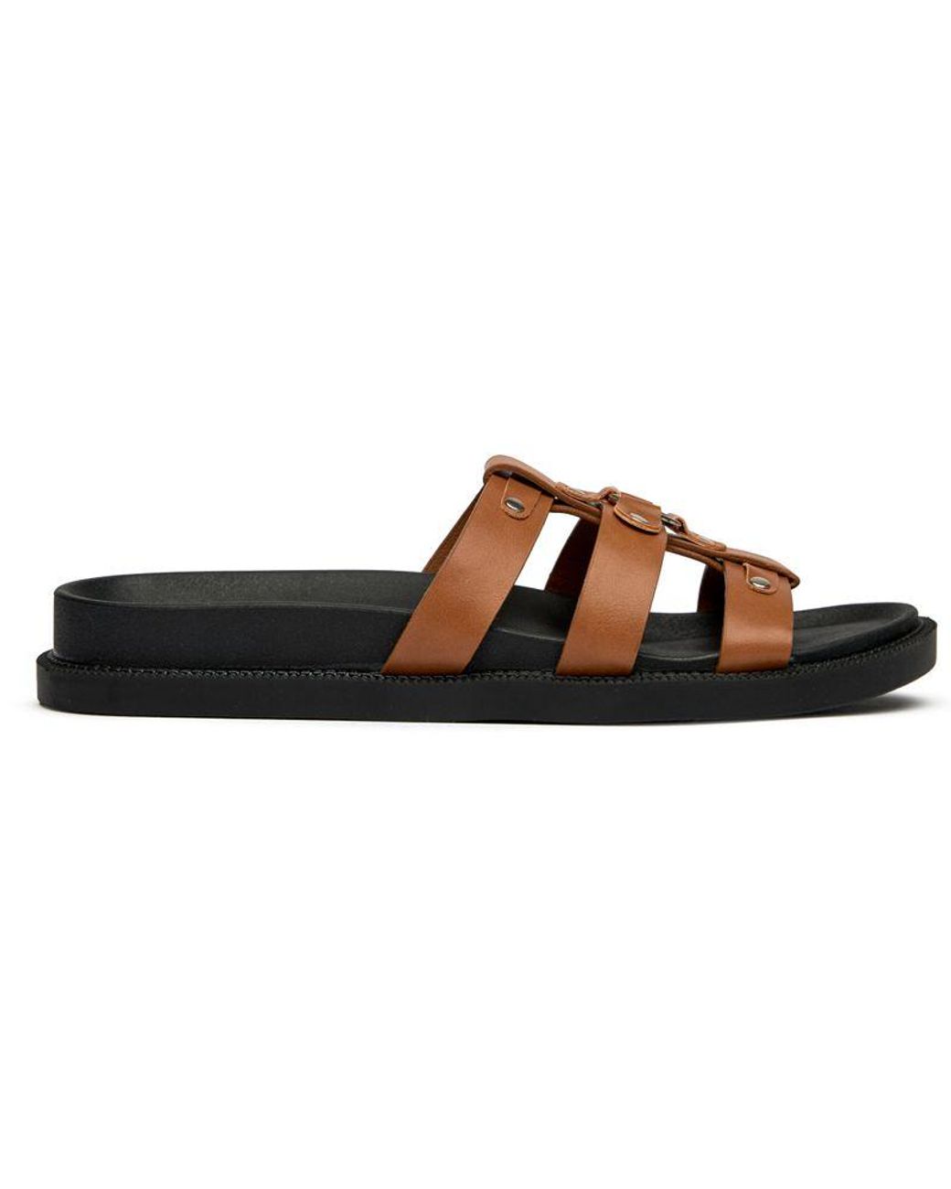 SOLESISTER Brown Honey Footbed Sandals