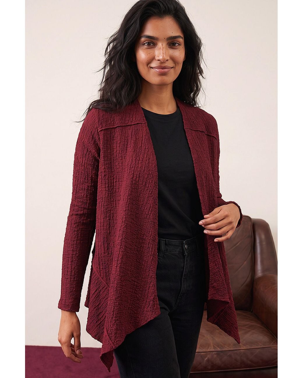 Roman Textured Seam Detail Cardigan