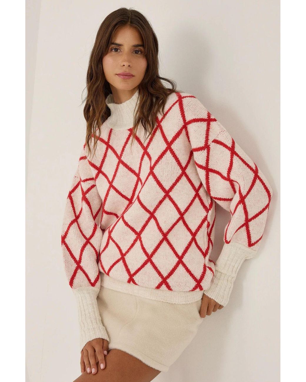 Hiccup Pink Jacquard Knit Sweater
