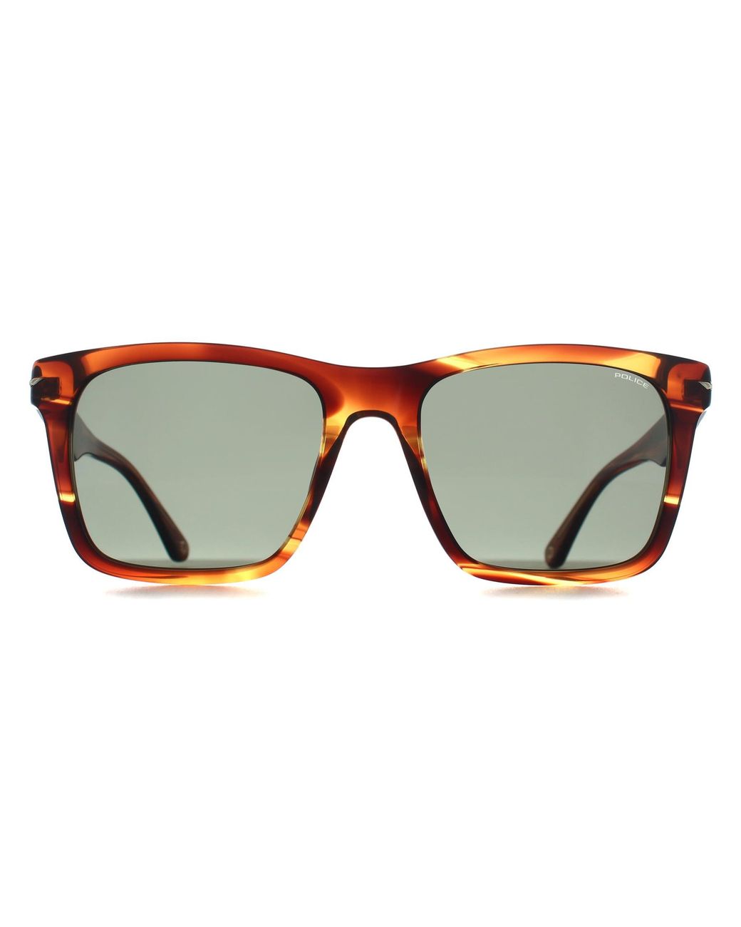 Police Brown Square Shiny Striped Spln35 Champ 9 for men