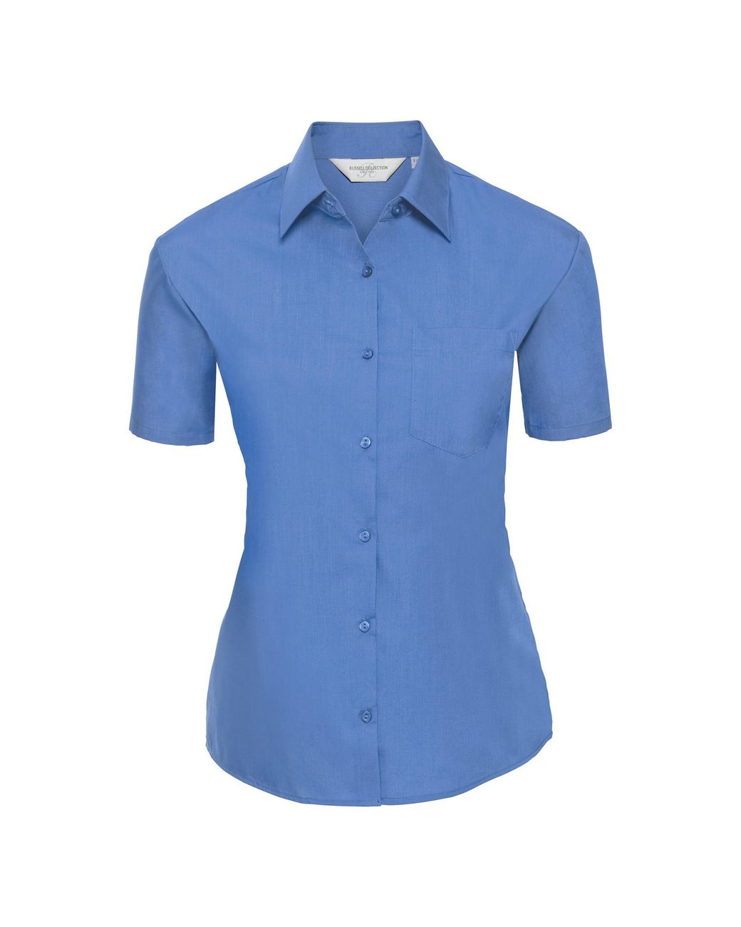Russell Blue Collection Ladies/ Short Sleeve Poly-Cotton Easy Care Poplin Shirt (Corporate)