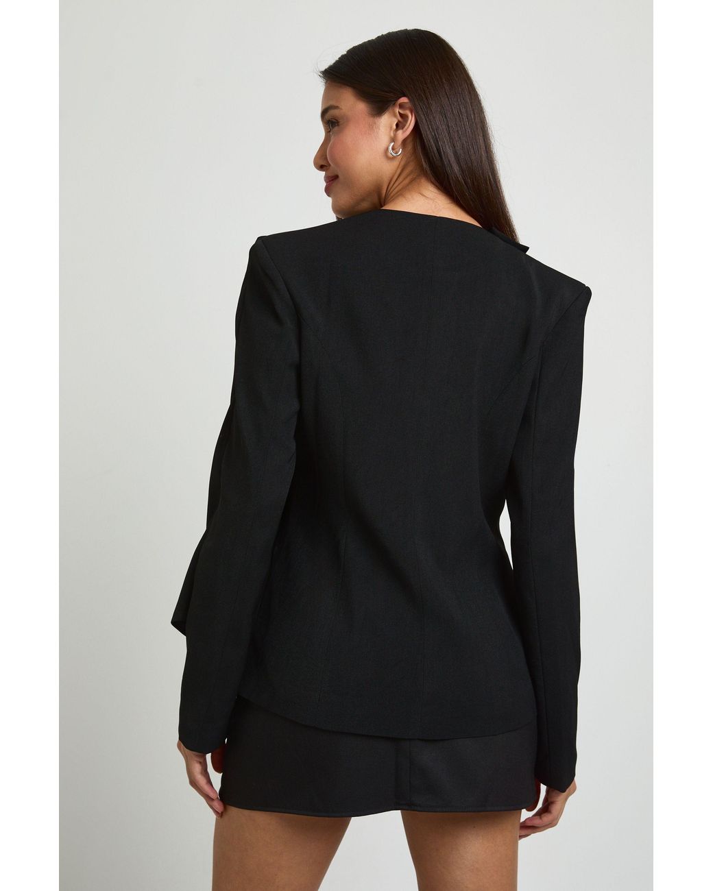 Boohoo Black Cape Detail Blazer