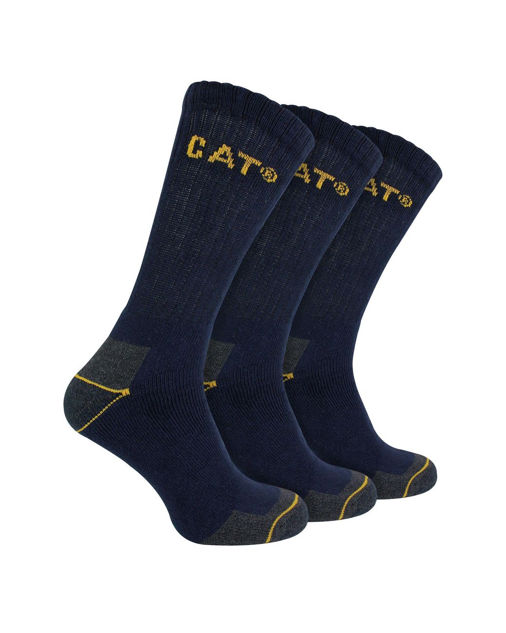 Caterpillar Blue 3 Pack Real Work Socks With Cushioned Heel & Toe for men