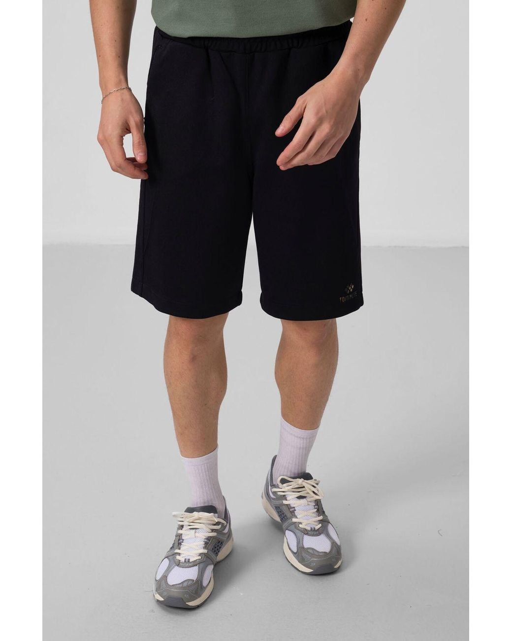 TOMMY LIFE Green Oversized Cotton-Blend Knit Shorts for men