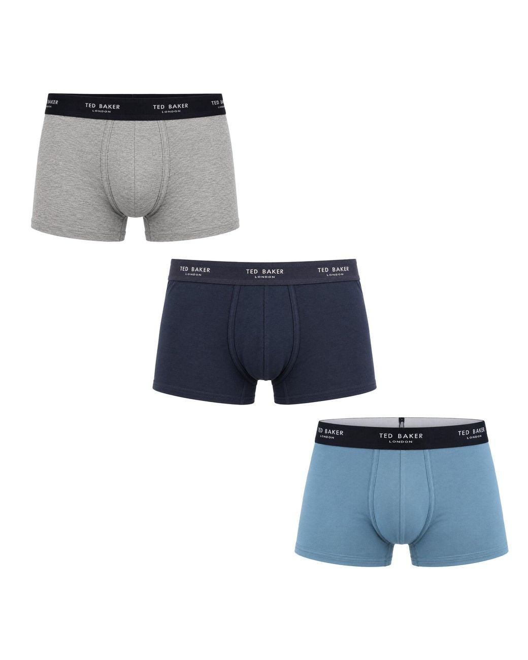 Ted Baker Blue 3-Pack Truuck Boxer Shorts Cotton for men