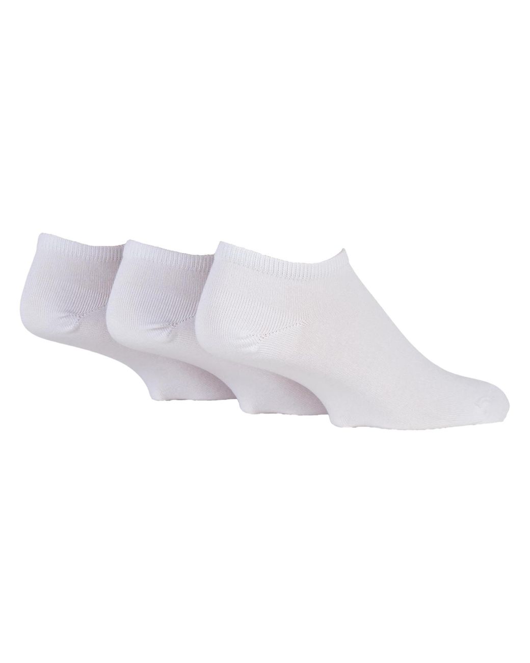 Sock Shop White 3 Pack Plain Bamboo Trainer Liner Socks for men