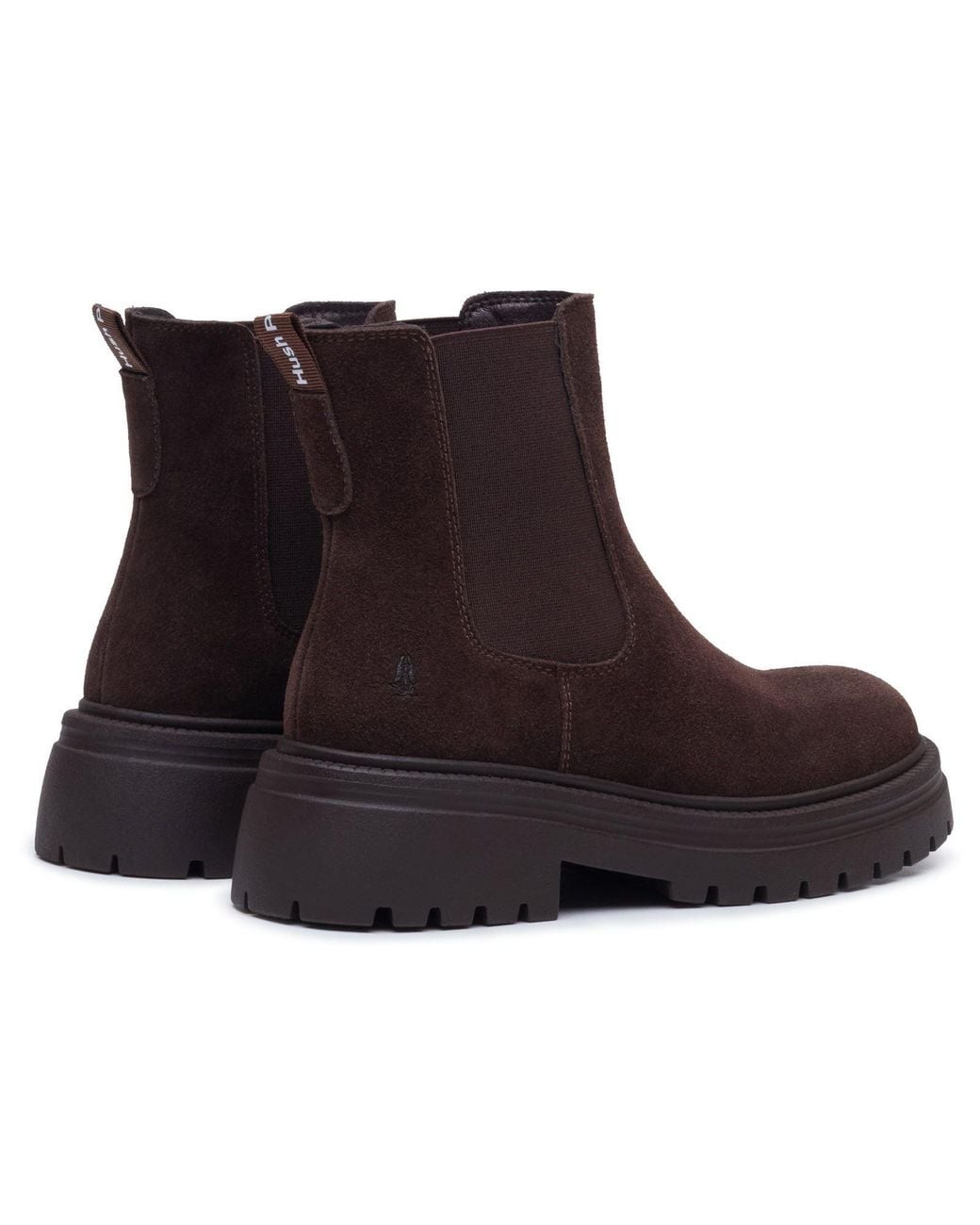Hush Puppies Brown Rose Leather Chocolate Heeled Chelsea Boots