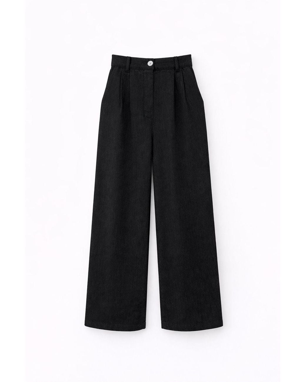MixRay Black High Waist Velvet Straight Leg Pants