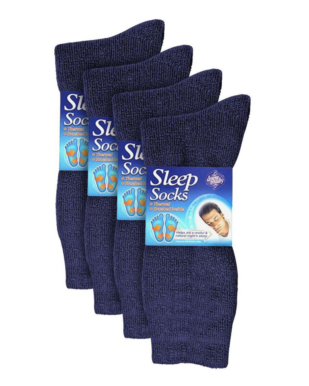 Sock Snob Blue 8 Pack Thermal Sleep Socks for men