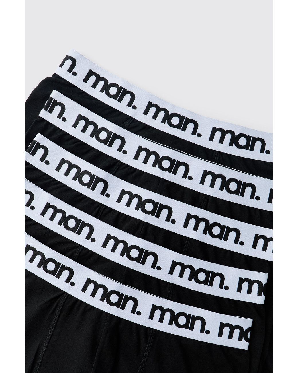 BoohooMAN Black 5 Pack With Waistband Boxers Cotton for men