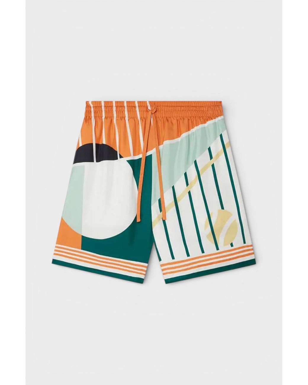 Casablanca Blue Drawstring Silk Shorts Court Abstrait for men