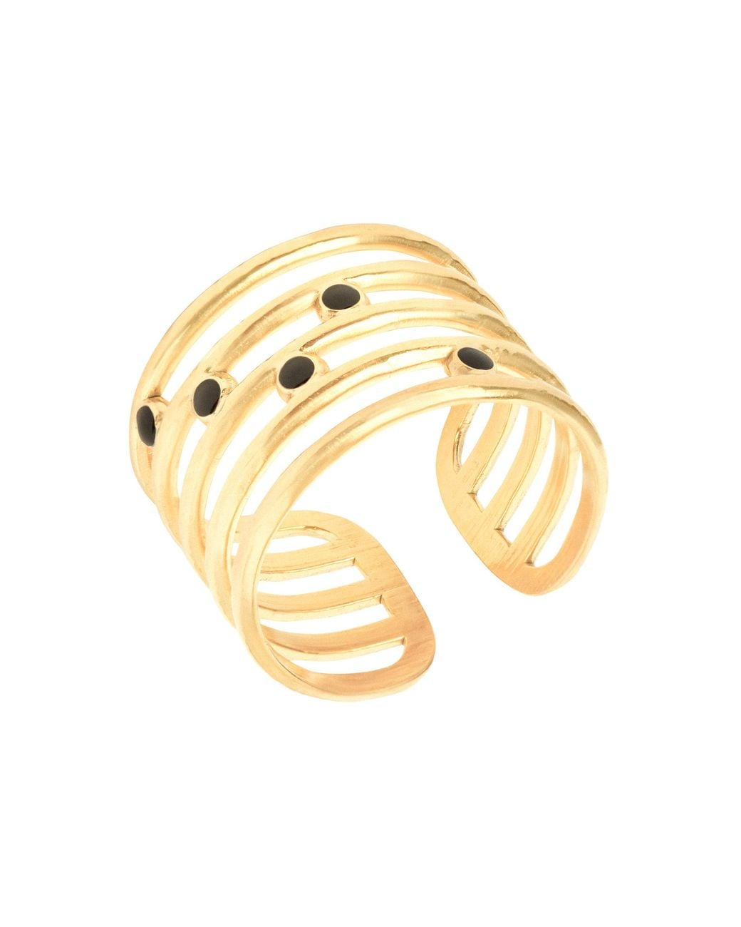 The Jewellery Stockroom Metallic Plated Stacked Enamel Ring