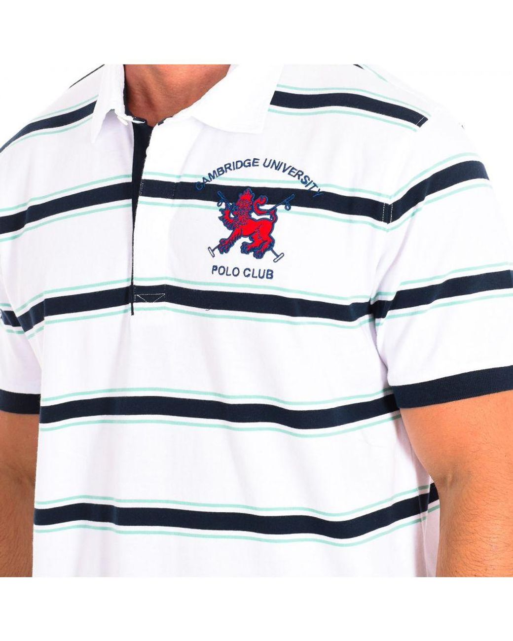 La Martina White Short Sleeve Polo Tmp321-Js328 for men