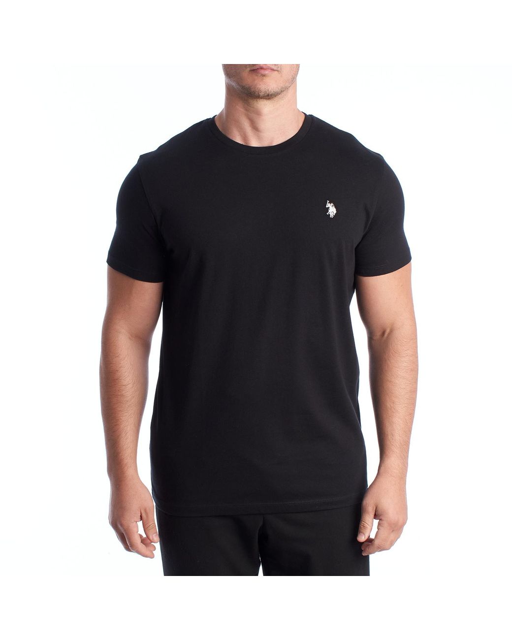 U.S. POLO ASSN. Black Cotton Short Sleeve T-Shirt Us42154023 for men
