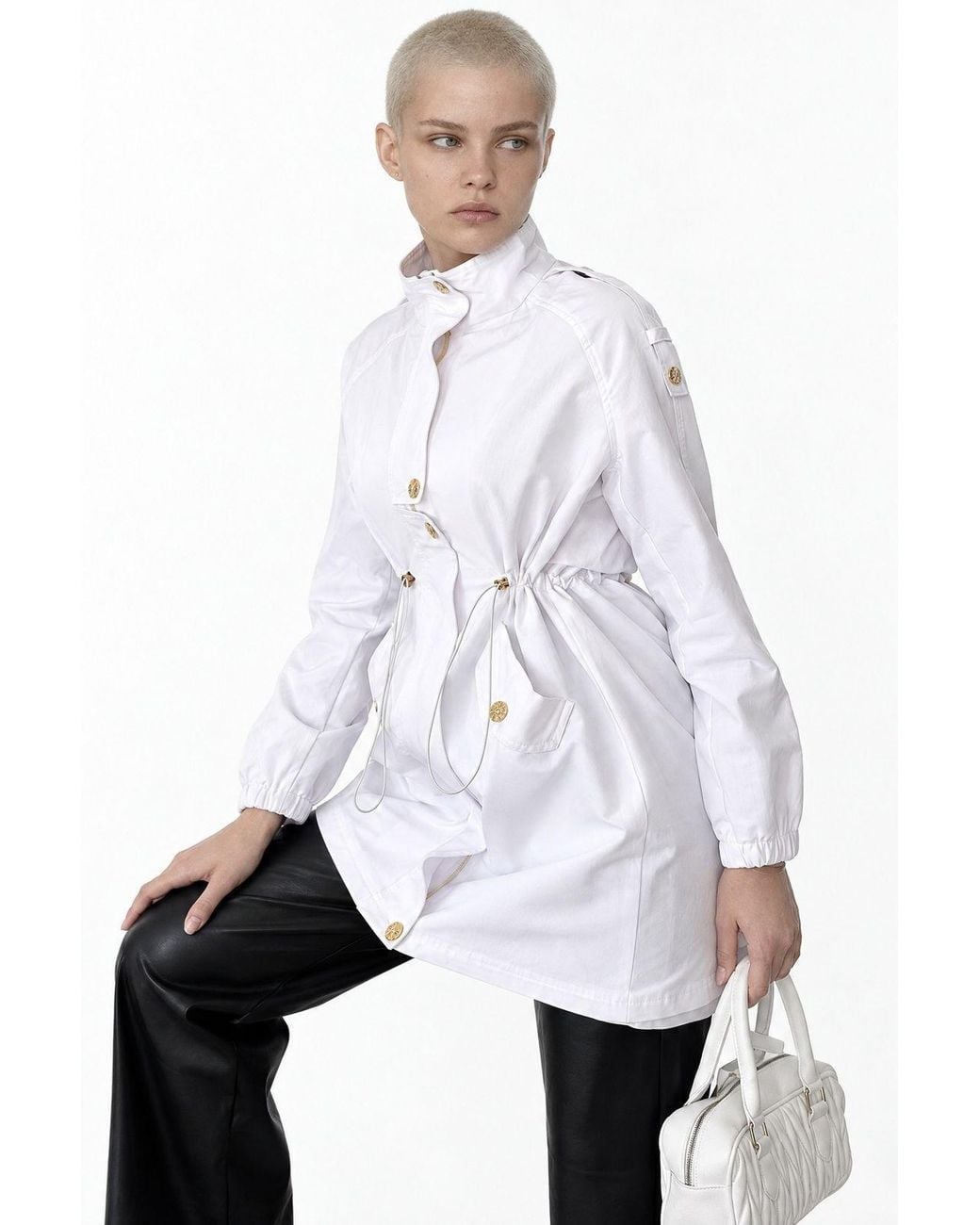 puka White Trench Coat