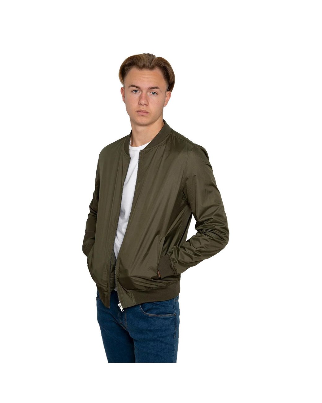 Soulstar Green Lightweight Bomber Jacket For for men