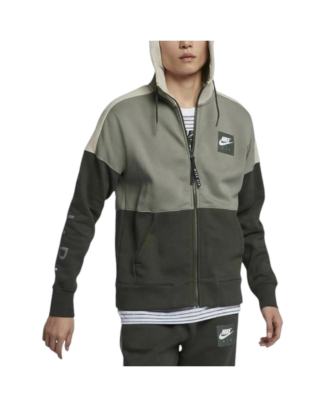 Nike Black Air Full Tracksuits Sweat Arm Print Hoodie Jogger for men