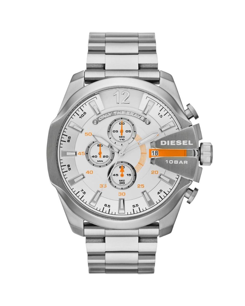 DIESEL Metallic Mega Chief Dz4328 Chronograph 51Mm Stainless Steel Watch for men