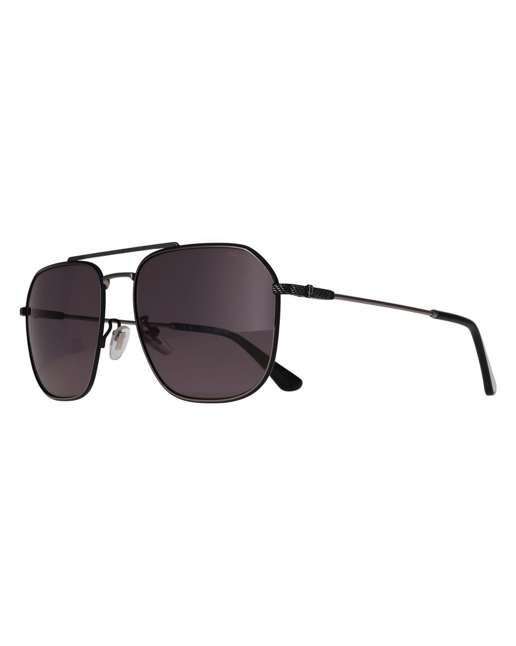 Police Brown Aviator Shiny Gunmetal Splf64M Octane 1 for men