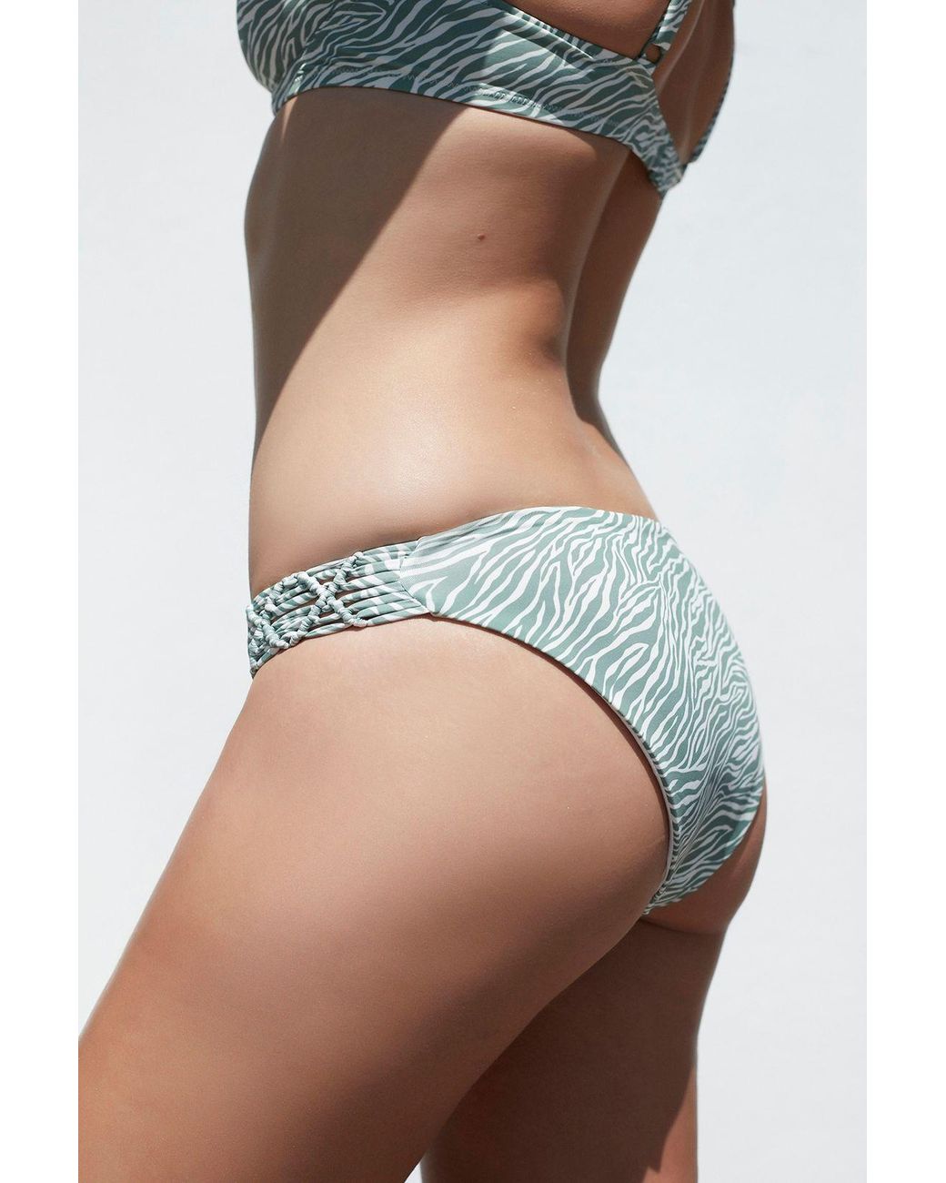 Penti Blue Mid-Waist Zebra Hipster Bikini Bottoms